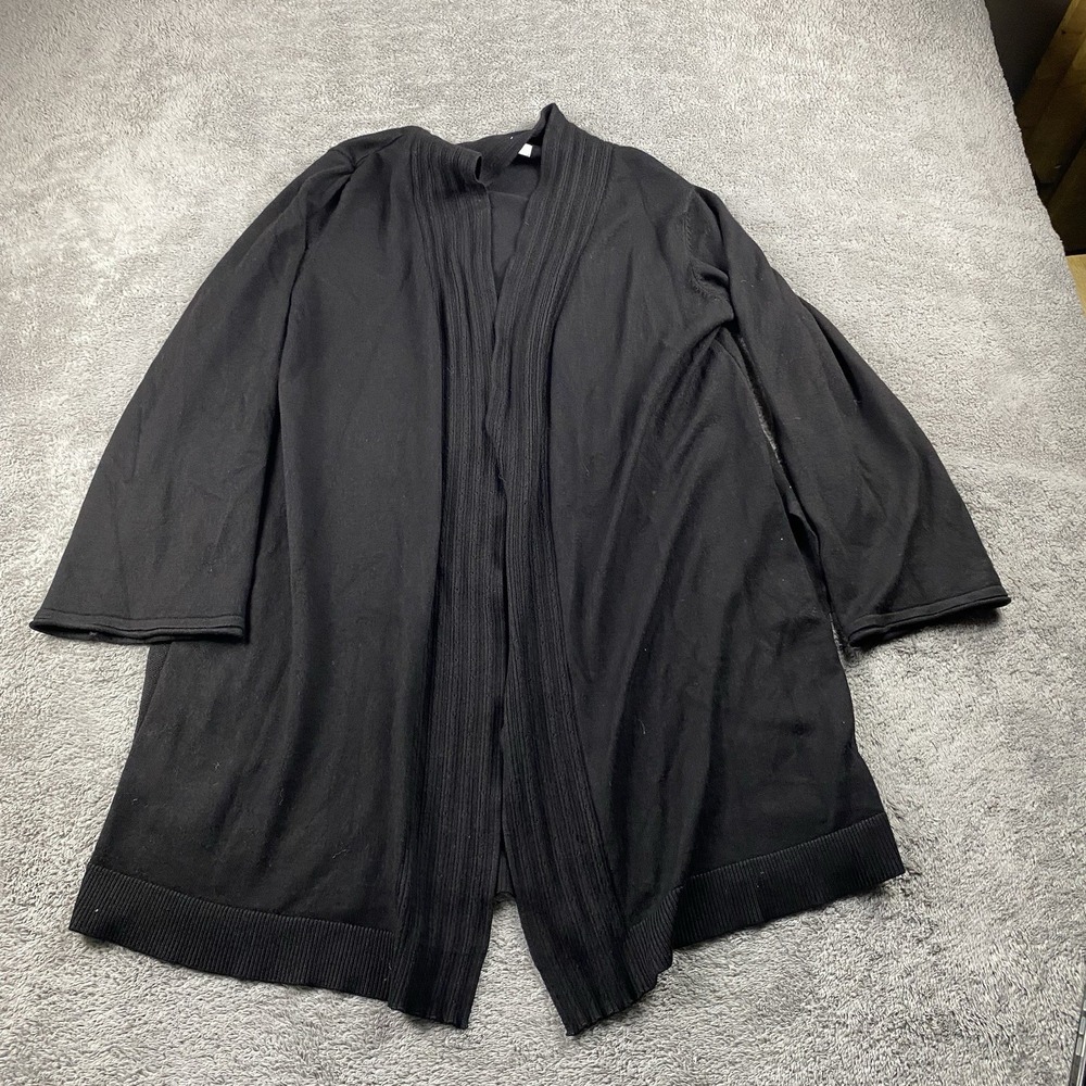 89th‎ and Madison Cardigan Sweater Womens Small Black Open Front Long Sleeve